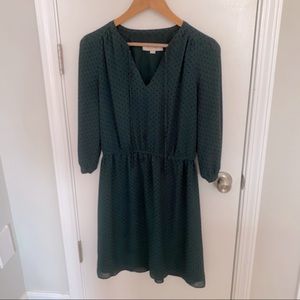 Patterned green slip dress